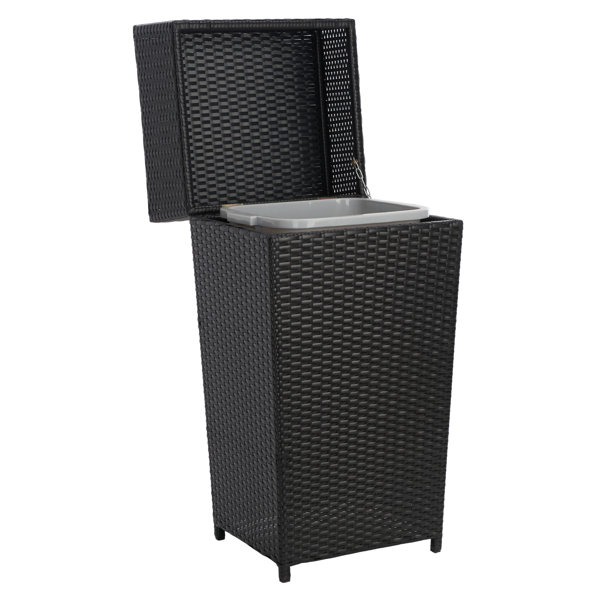 Latitude Run® Sara 25 Gallons Wicker/Rattan Swing Top Trash Can & Reviews Wayfair